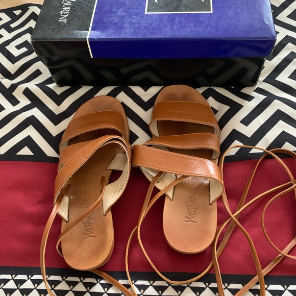 Authentic YSL leather sandals size 5 - Picture 2 of 6